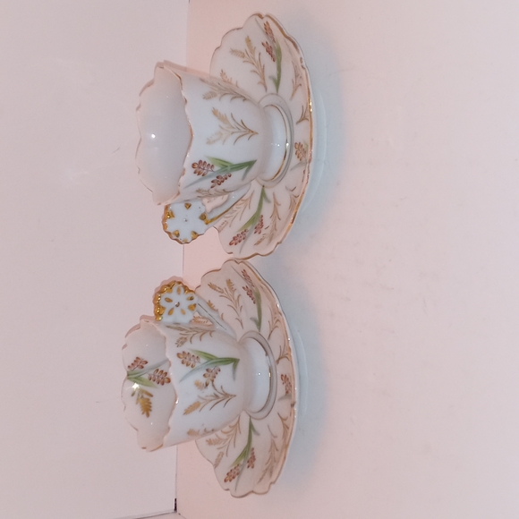 Vintage Ucagco China Hand Painted Gold Gilded Demitasse Cup and Saucer. Two Sets - Picture 3 of 8